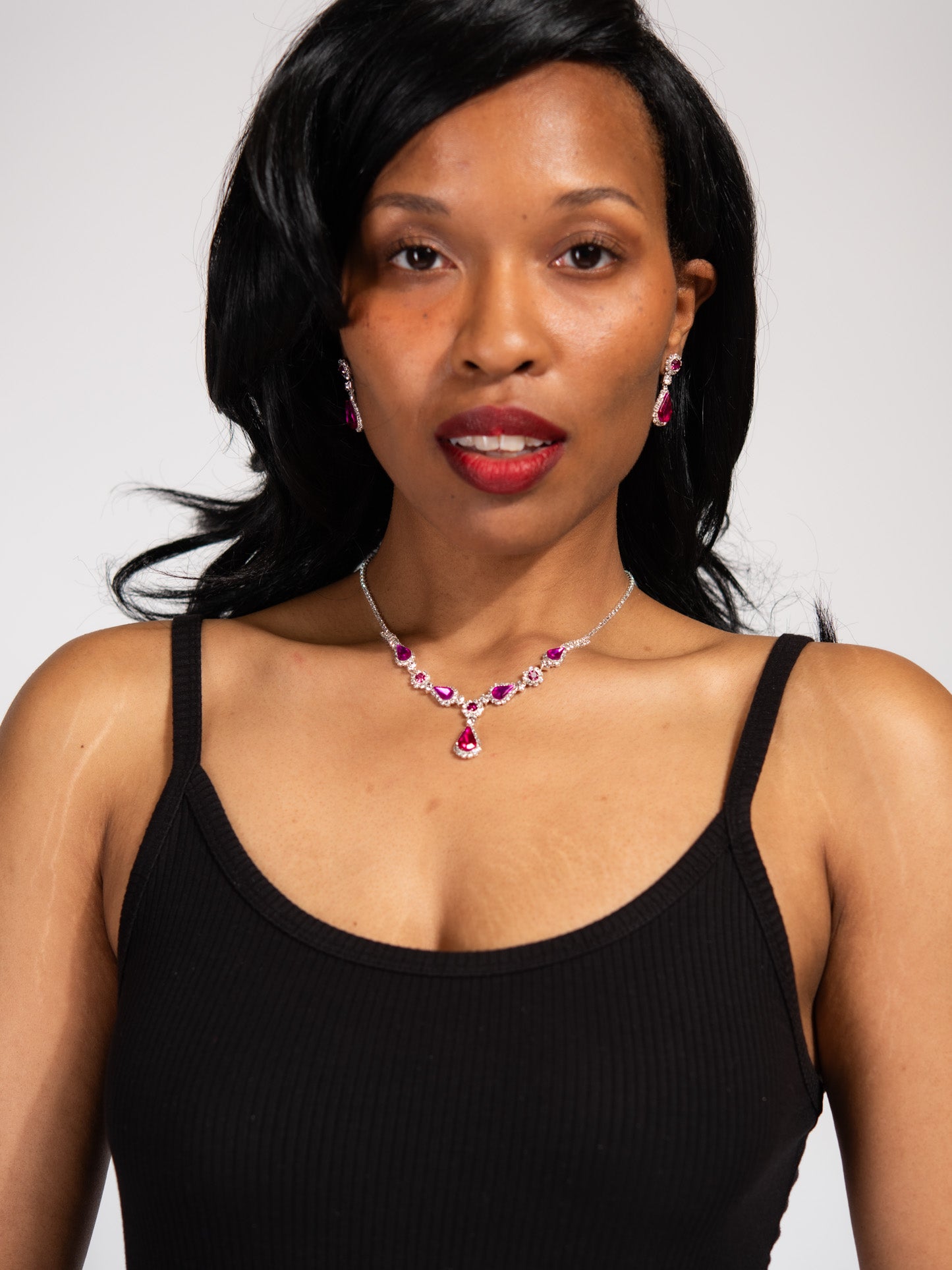 Regan Rhinestone Marquise Drop Bridal Set