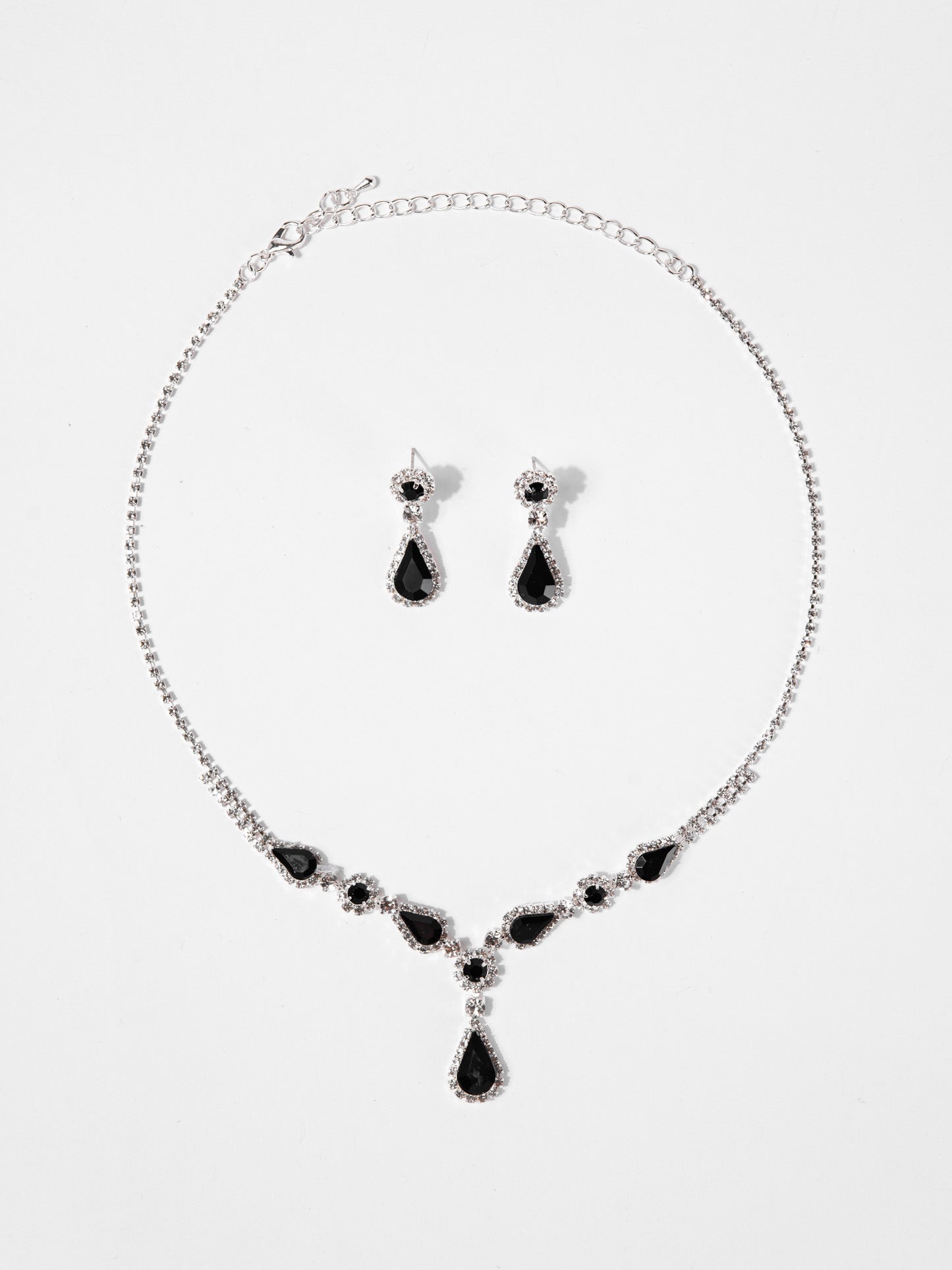 Regan Rhinestone Marquise Drop Bridal Set