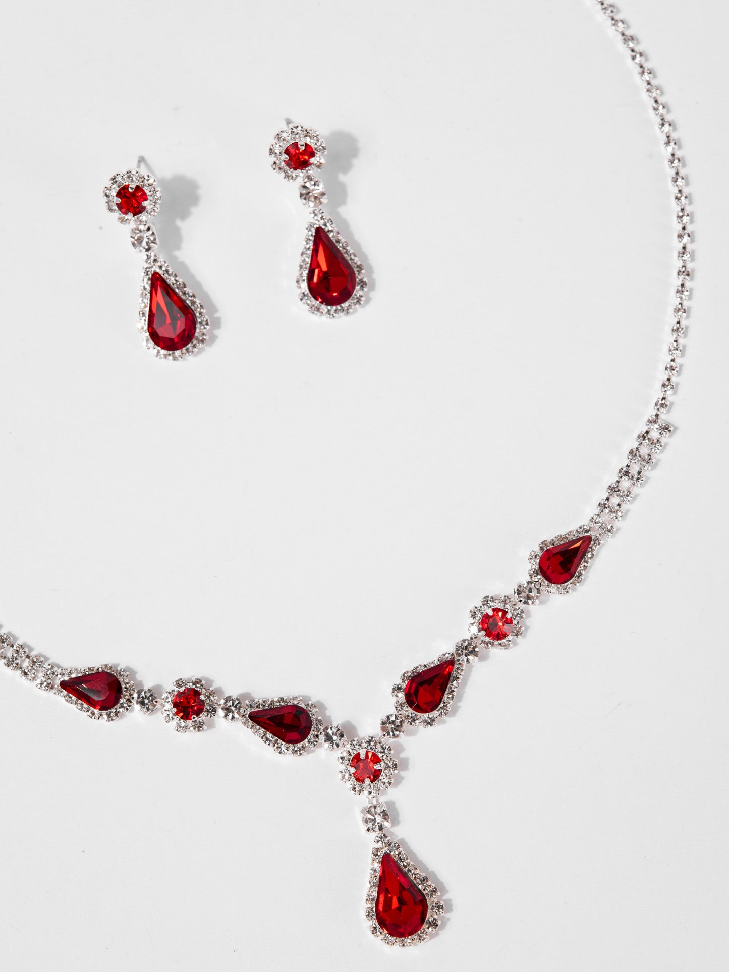 Regan Rhinestone Marquise Drop Bridal Set