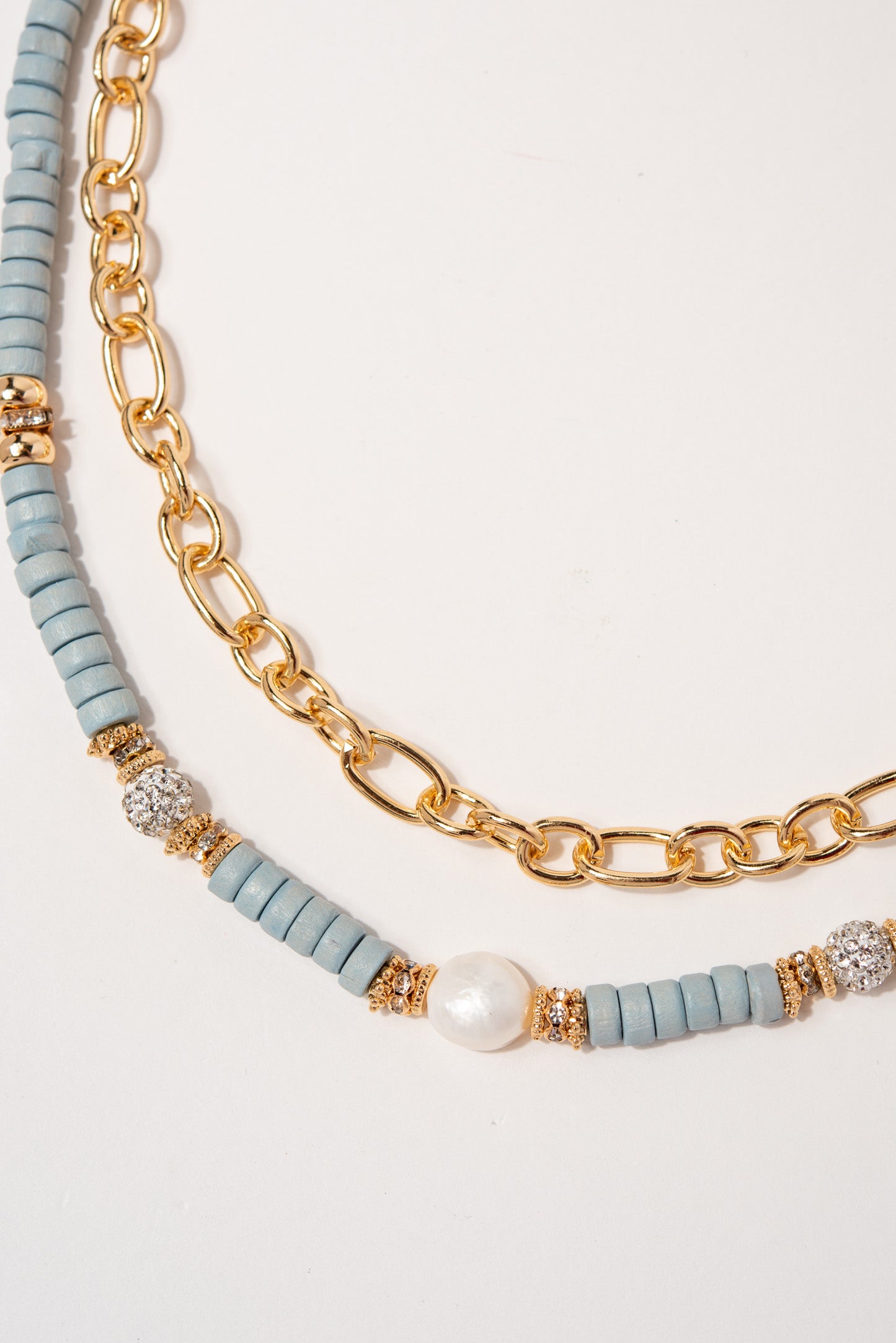 Lina Multi Strand Disc Beaded Chain Necklace
