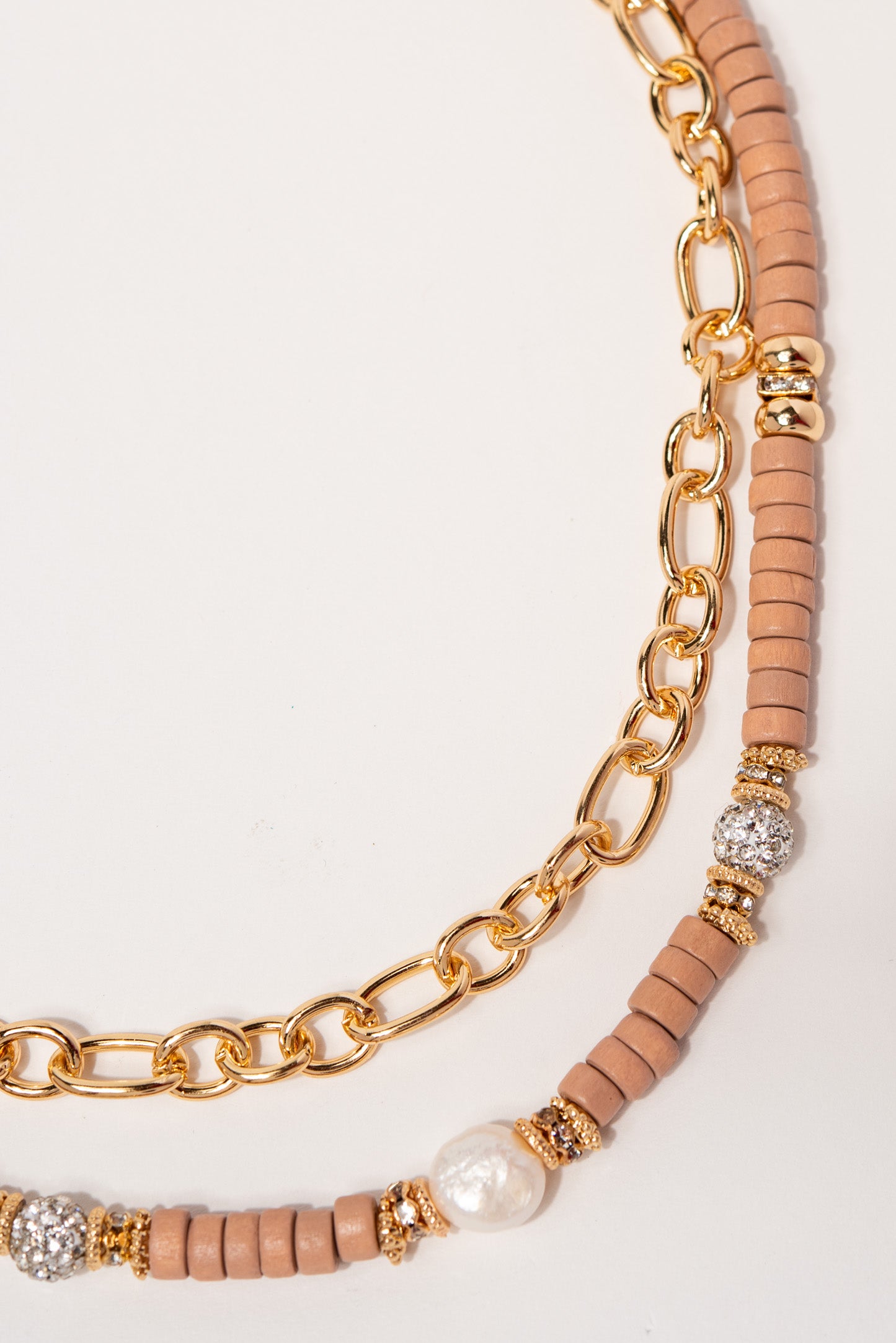 Lina Multi Strand Disc Beaded Chain Necklace