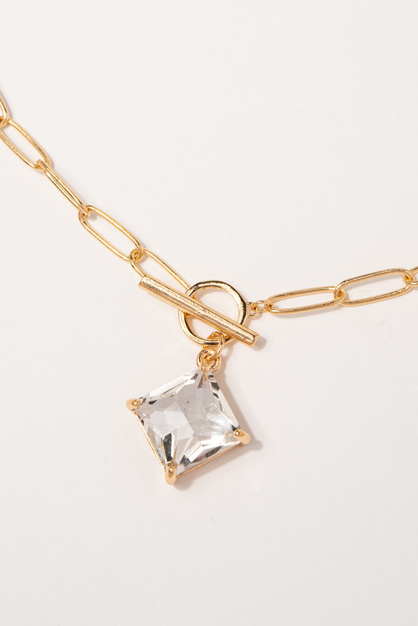 Bella Paper Clip Diamond Cut Necklace - Gold