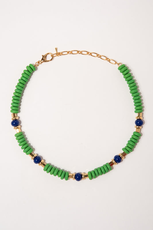 Jenna Bohemian Beaded Island Necklace | Green