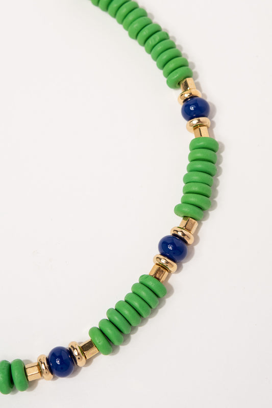 Jenna Bohemian Beaded Island Necklace | Green
