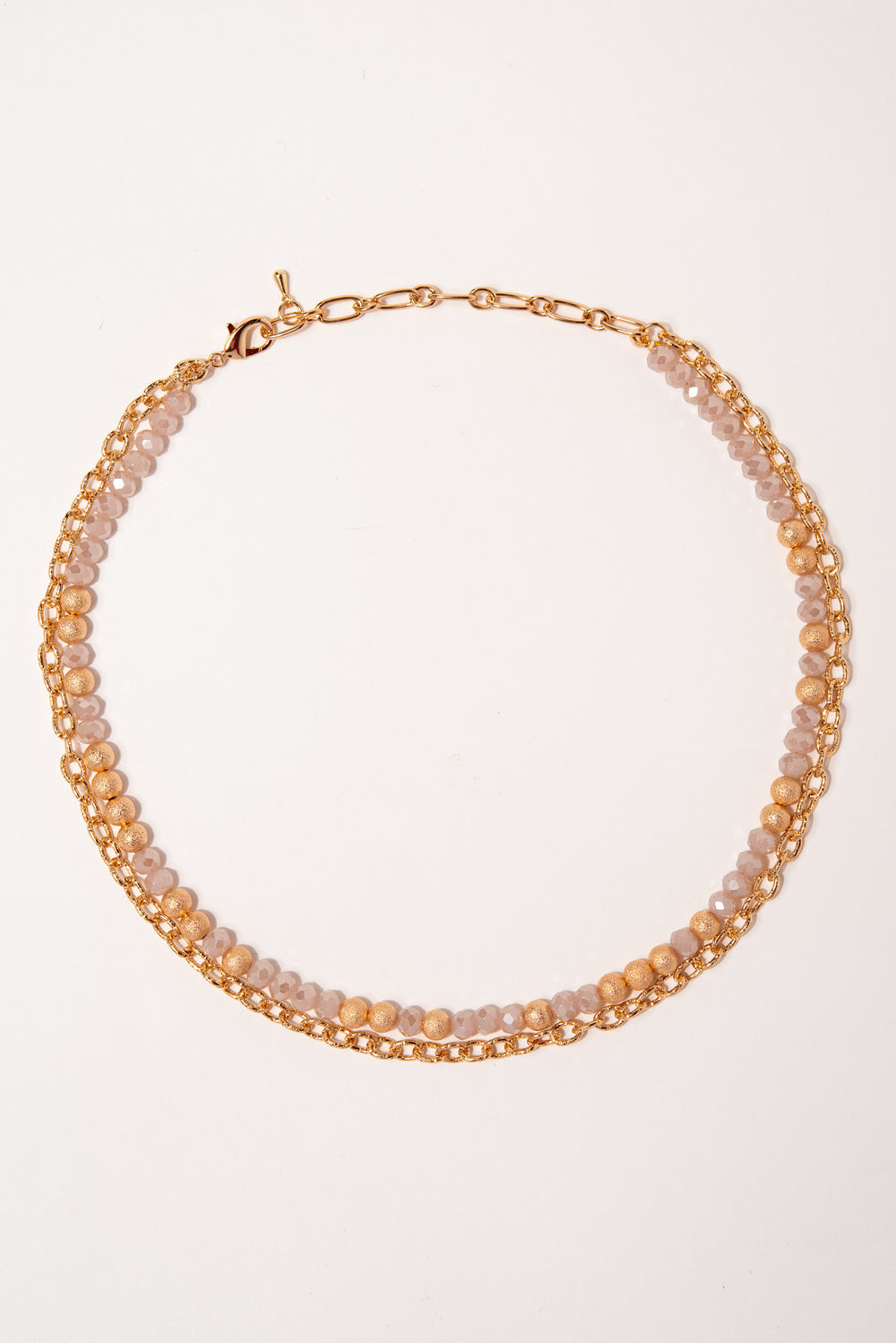 Mia Double Strand Beaded Necklace | Rose