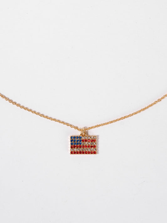 Alaia USA Flag 4th of July Pendant Necklace