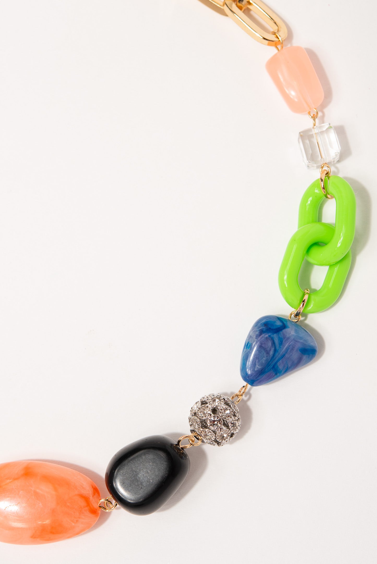 Stella Bohemian Multi Stone Chain Link Necklace