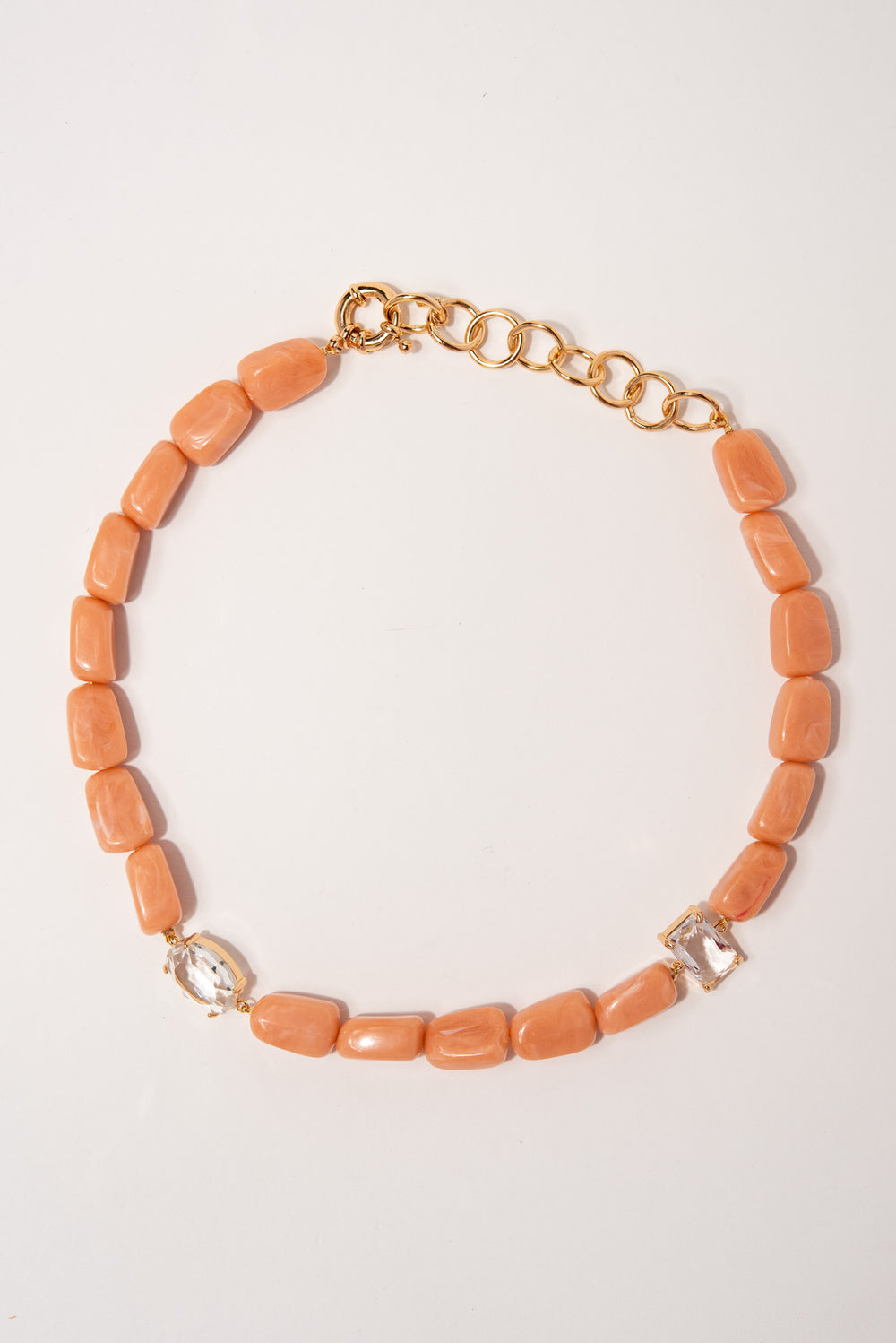 Naomi Organic Bead & Glass Necklace | Peach