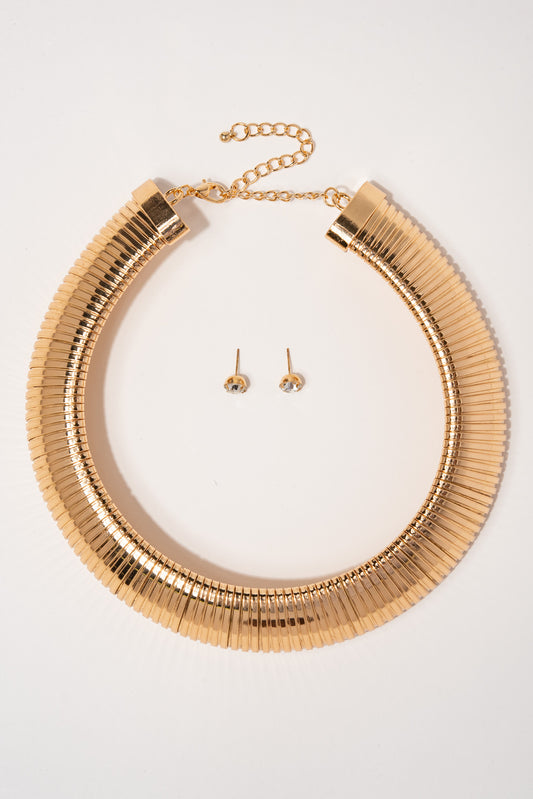 Stacy Bauble Bar Collar Necklace Earring Set