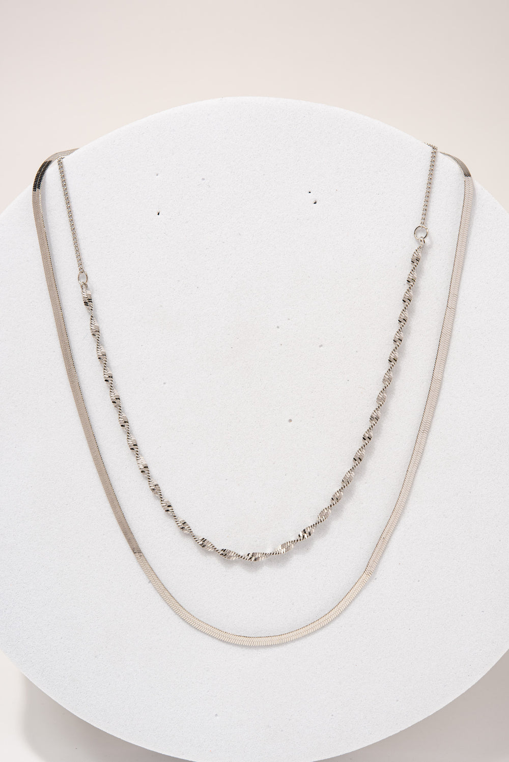 Celia Double Chain Necklace | Silver
