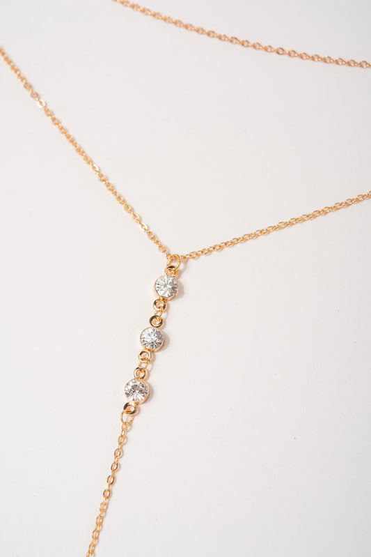 Ivy Lariat Chain Necklace Set | Gold