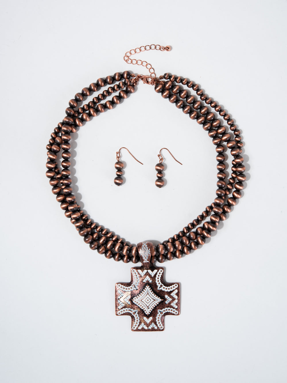 Orelia Western Navajo Pearl Aztec Necklace | Copper