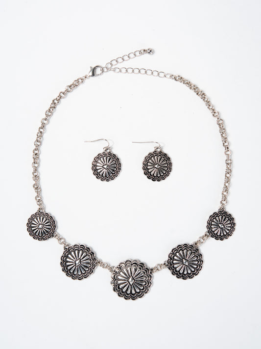 Bridget Western Concho Link Necklace Set