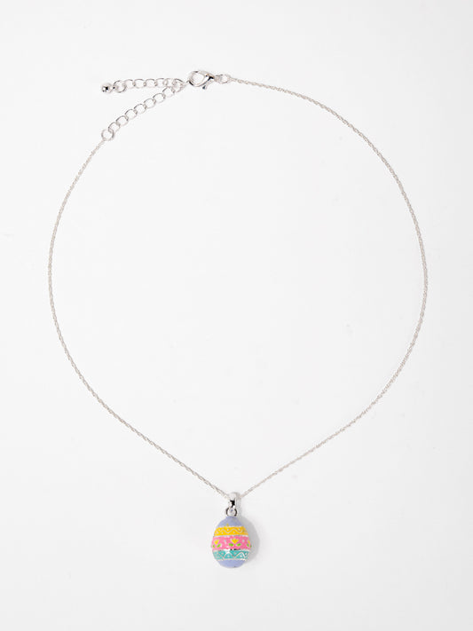 Isabella Easter Egg Pendant Chain Necklace