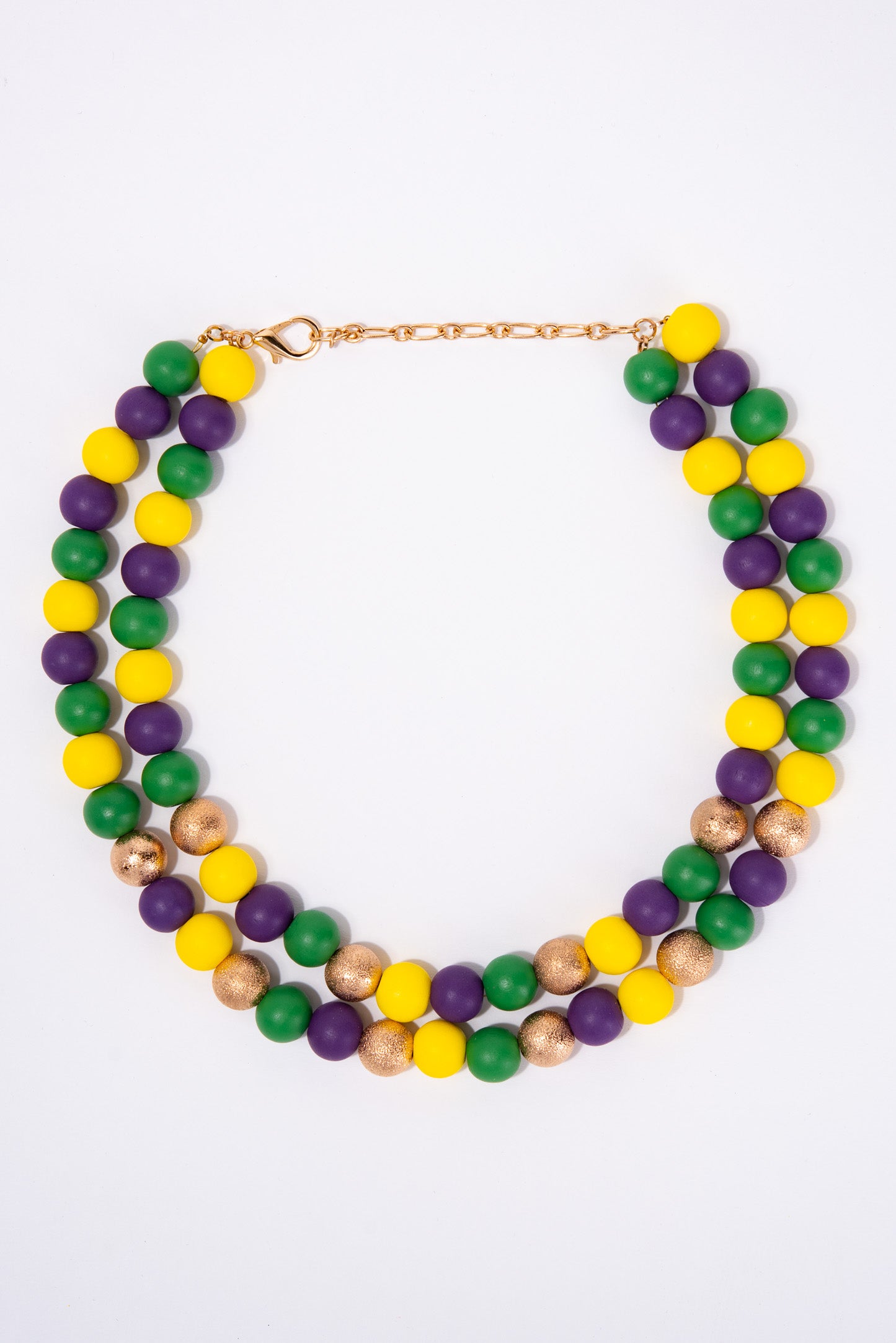 Genevieve Mardi Gras Multi Strand Beaded Necklace