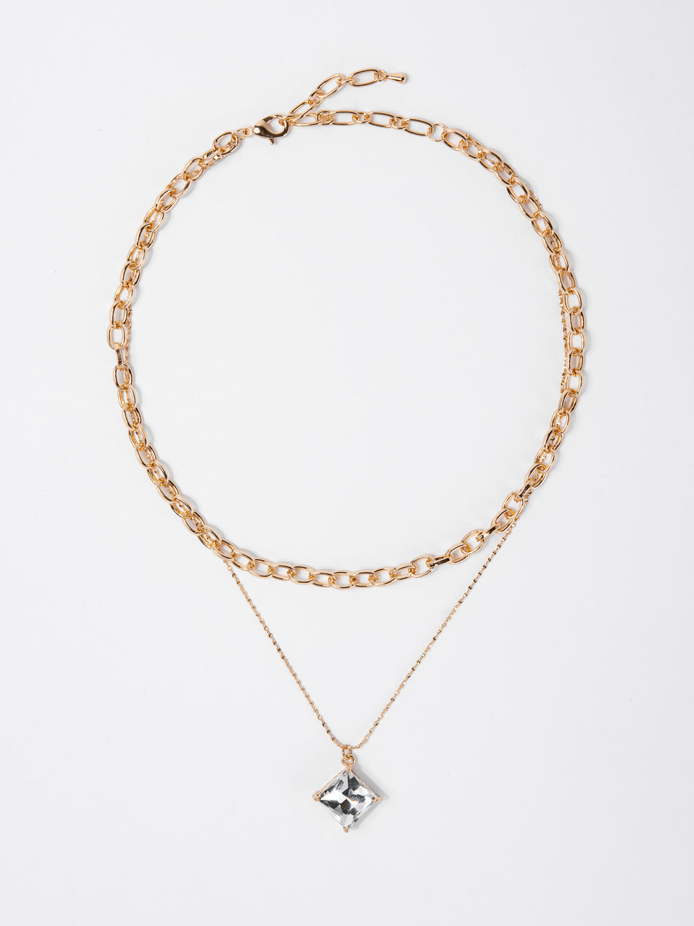 Sophia 2 Layer Mix Chain Necklace with Pendant