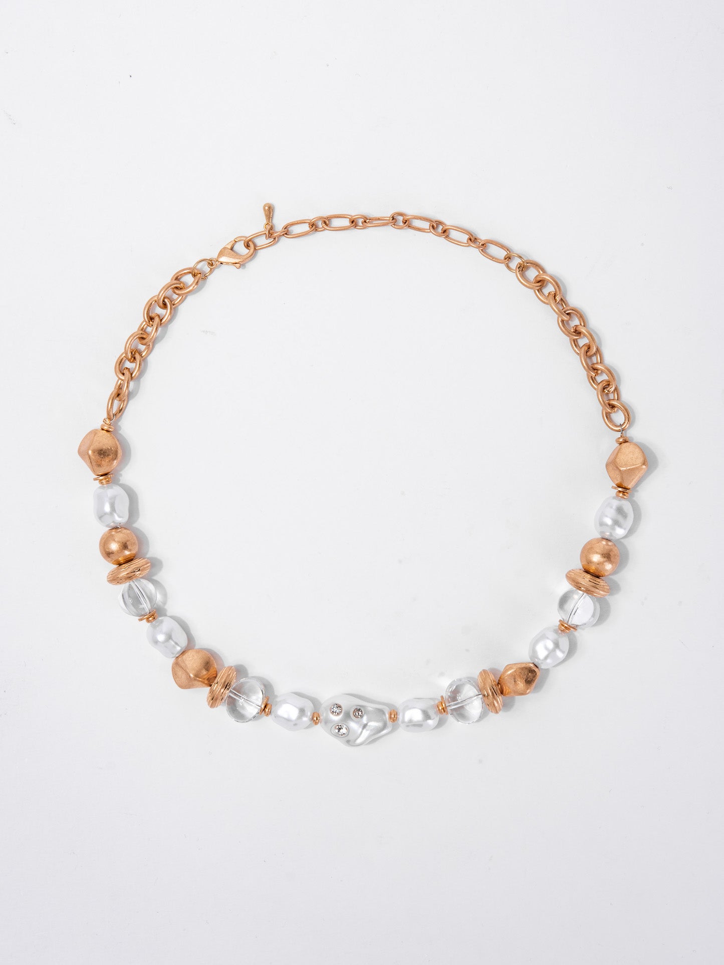 Isabella Mix Beaded Pearl Choker Necklace