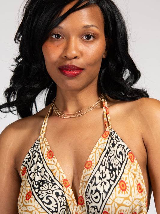 Katherine Multi Strand Cord Necklace | Gold