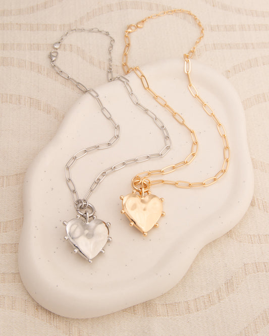Mia Spiked Heart Pendant Necklace