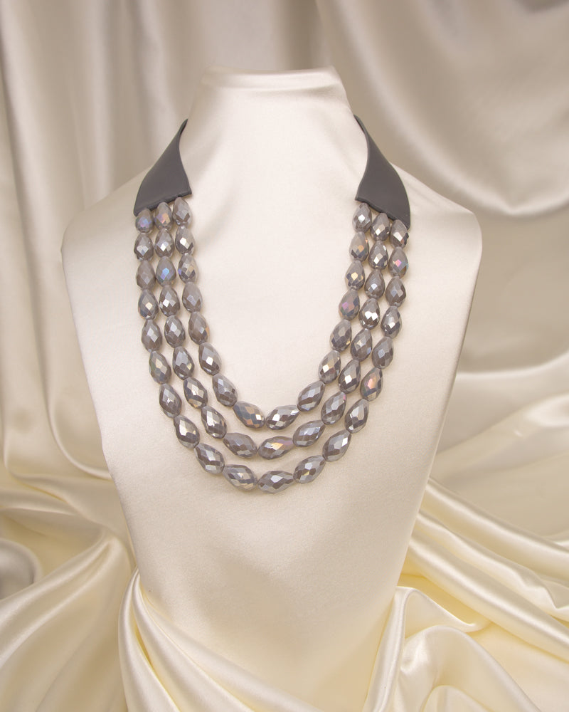 Lauren Three-Strand Faceted Bead Necklace