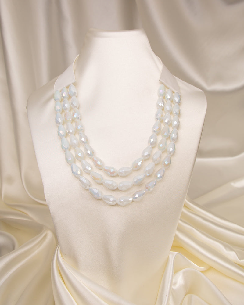 Lauren Three-Strand Faceted Bead Necklace