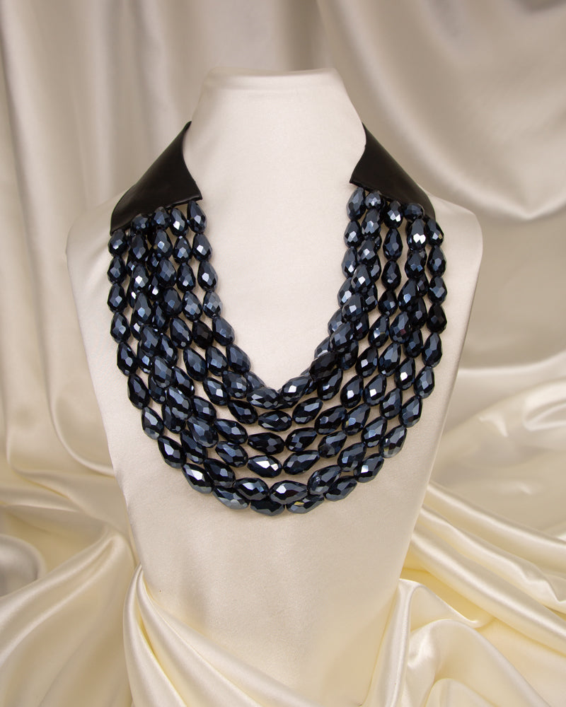 Charlette Seven-Strand Faceted Bead Necklace