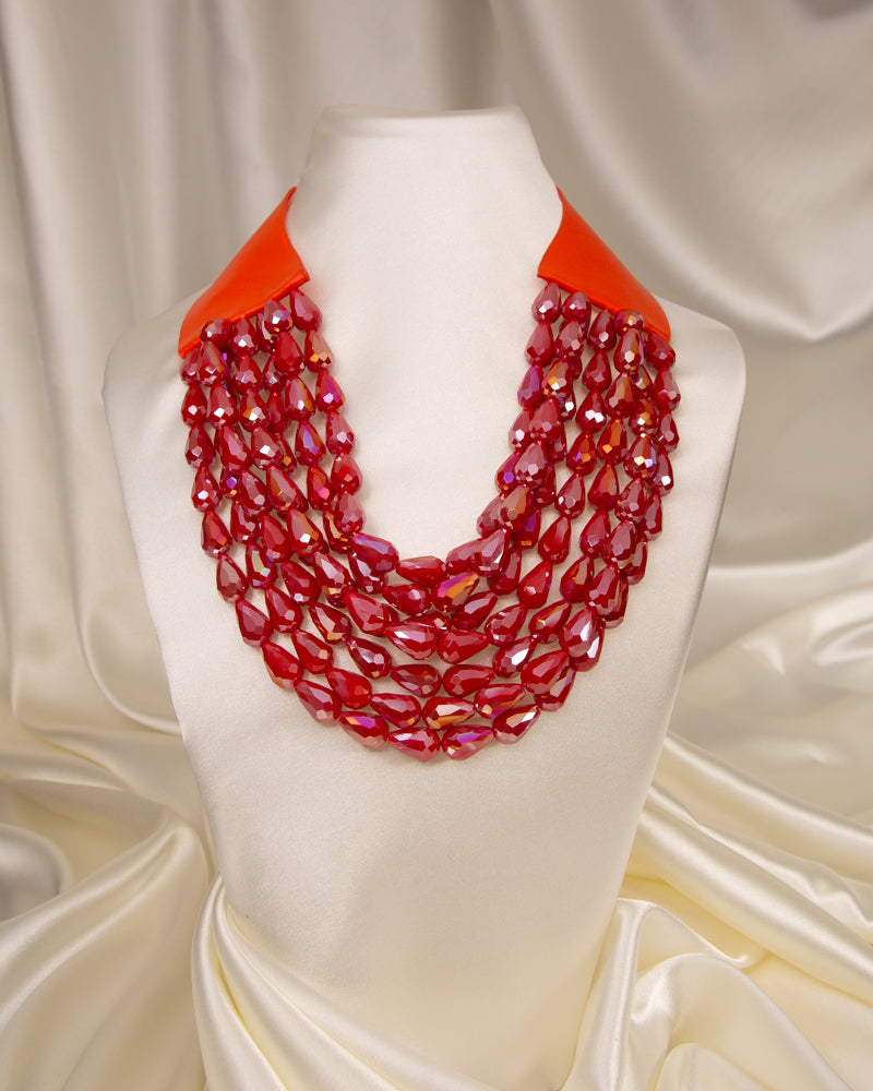 Charlette Seven-Strand Faceted Bead Necklace