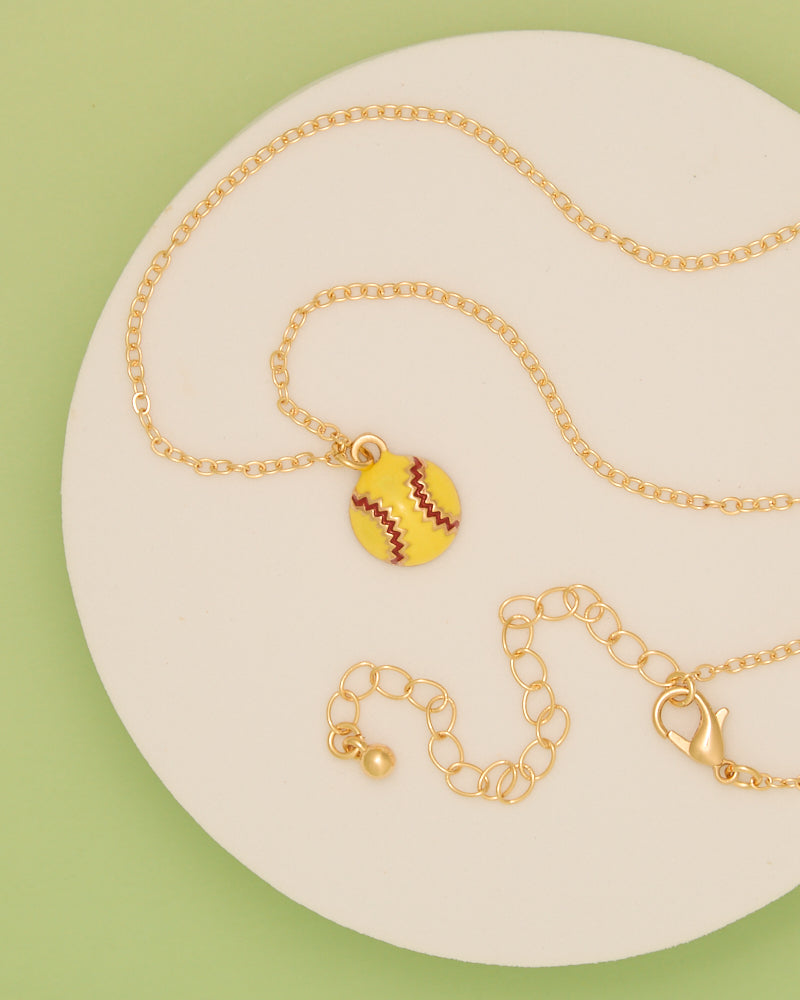 Paulina Gameday Enamel Softball / Baseball Pendant Chain Necklace