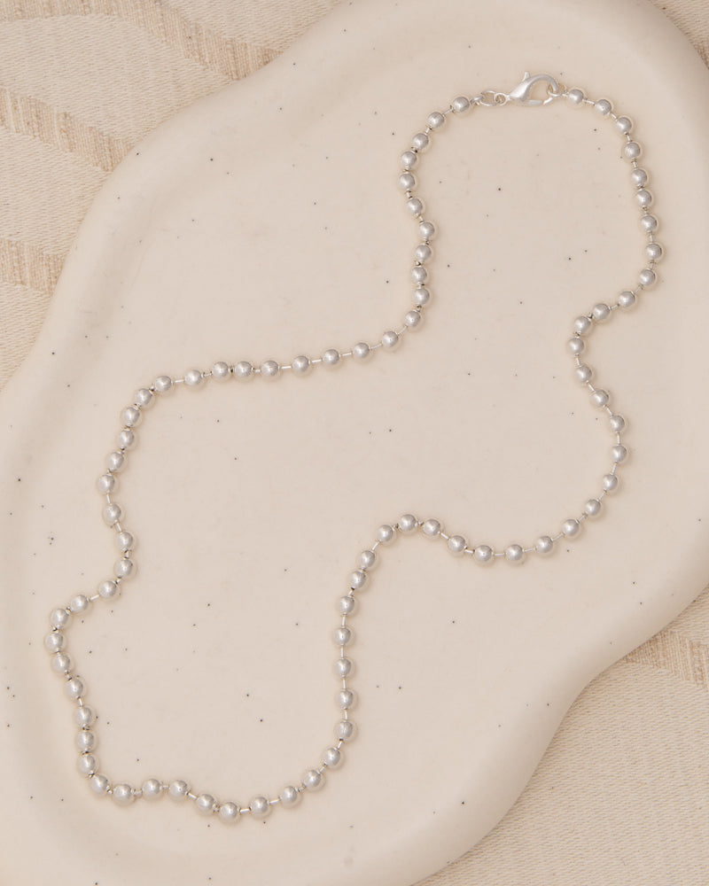 Eliza Polished Ball Chain Necklace with Lobster Clasp