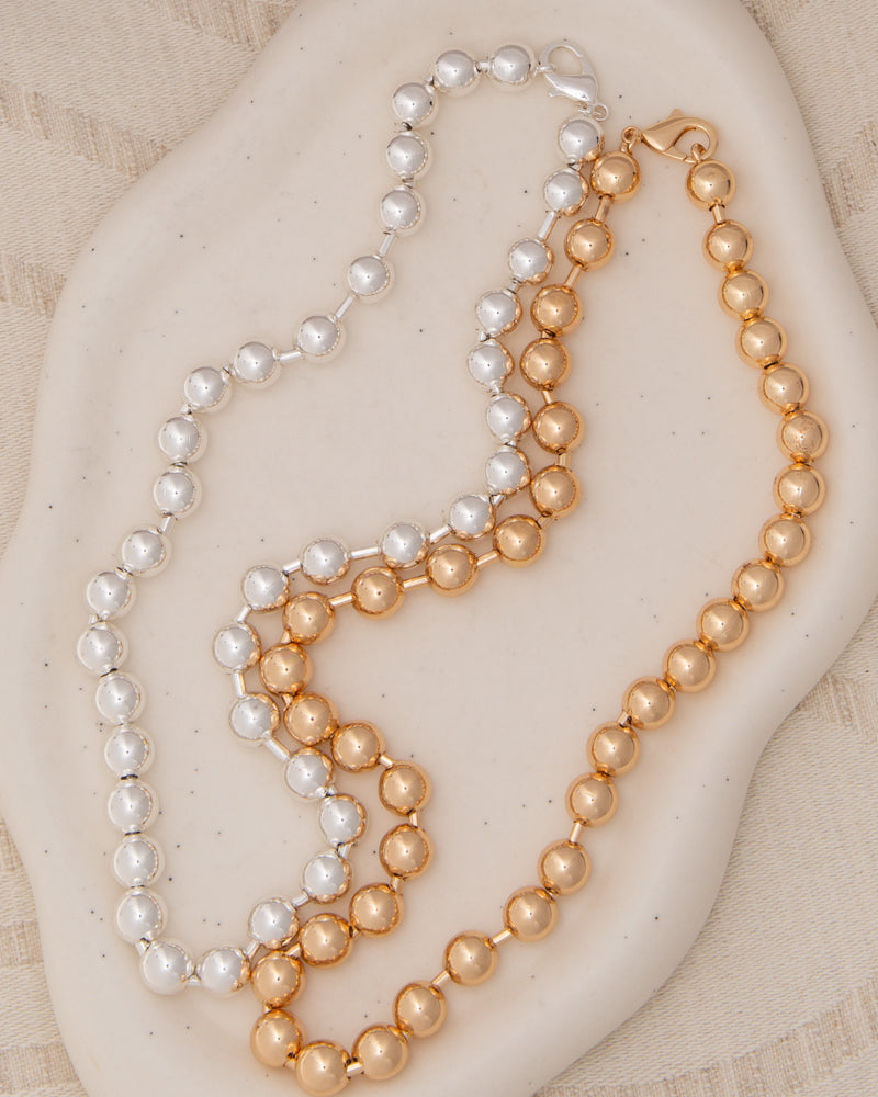 Hadley Polished Ball Chain Necklace with Lobster Clasp