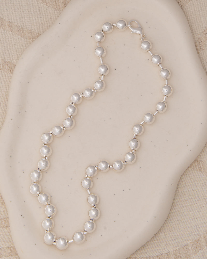 Hadley Polished Ball Chain Necklace with Lobster Clasp