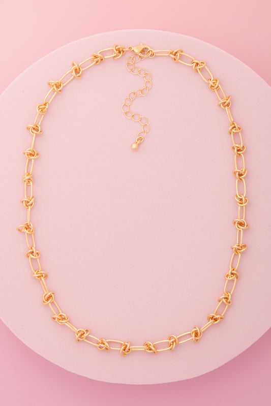Jane Borromean Knot Link Chain Necklace | Gold