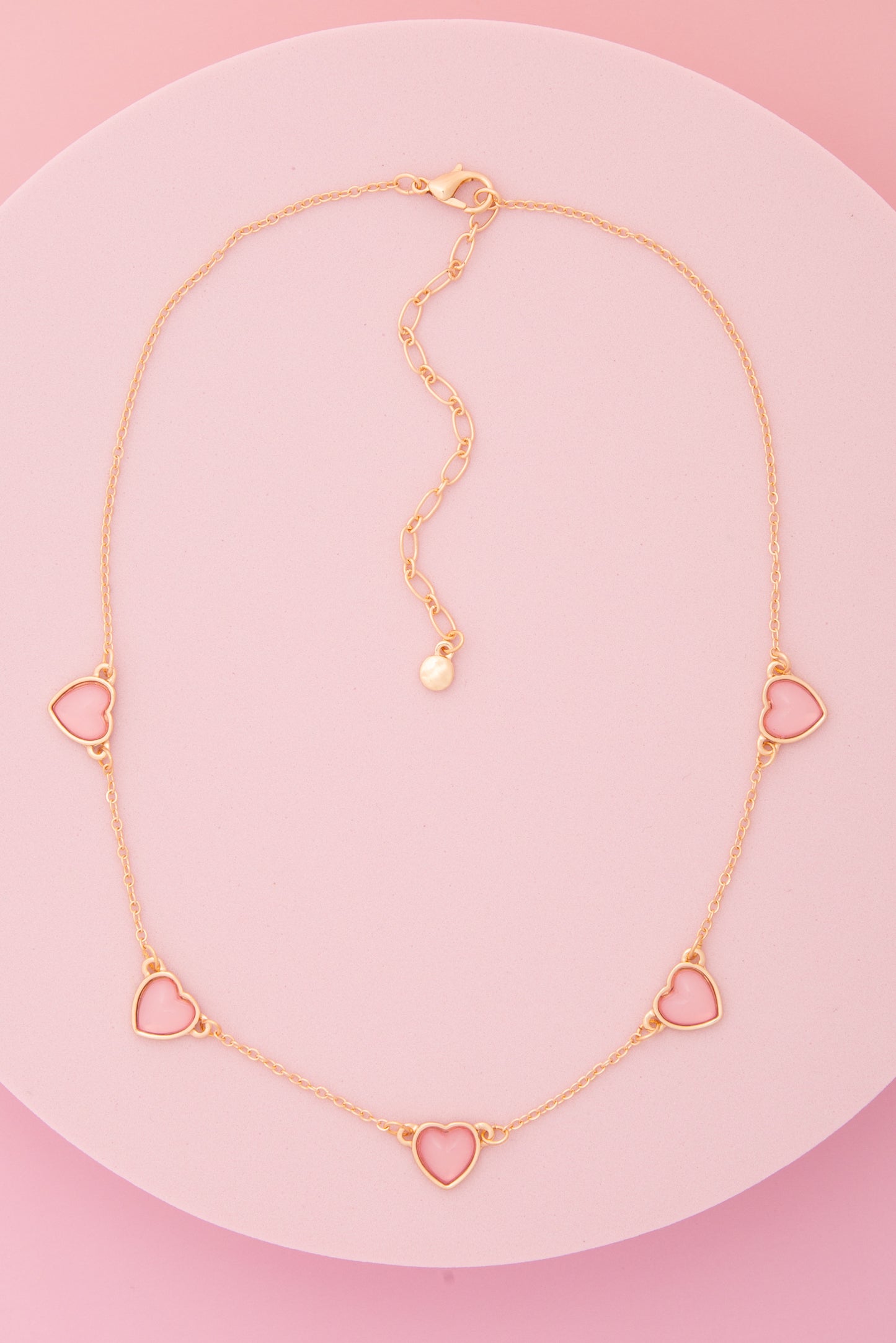 Kate Bezel Enamel Heart Station Necklace