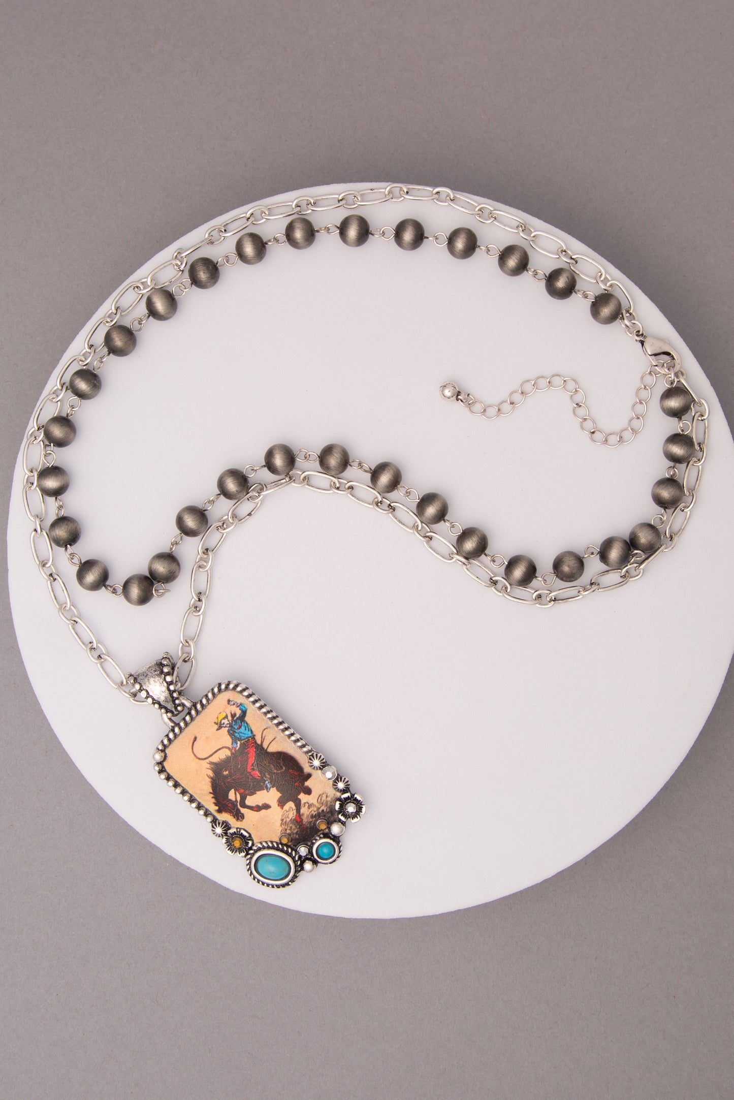 Yasmin Multistrand Crystal Embellished Tooled Leather Necklace