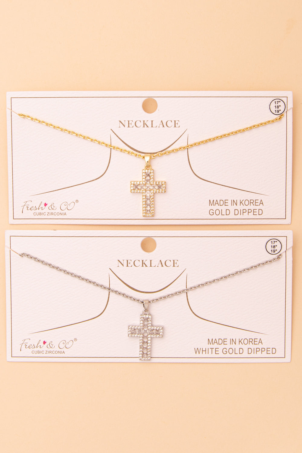 Harlow Cubic Zirconia Cross Pendant Necklace