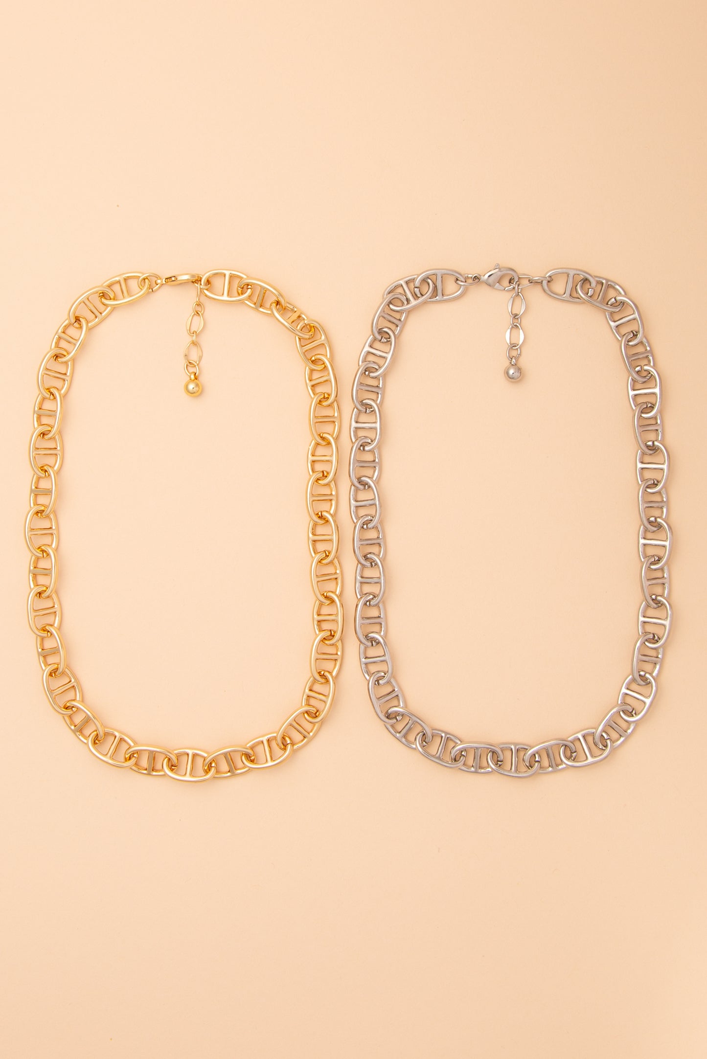 Francesca Polished Soda Tab Link Chain Necklace