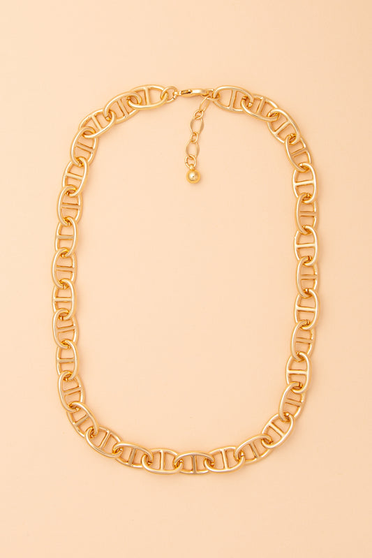 Francesca Polished Soda Tab Link Chain Necklace | Gold