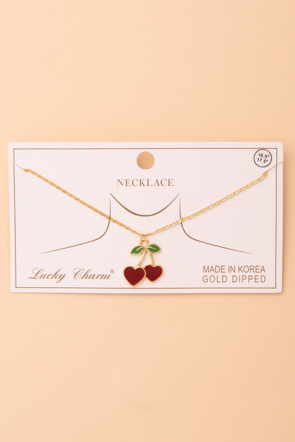 Grace Enamel Cherry Pendant Necklace