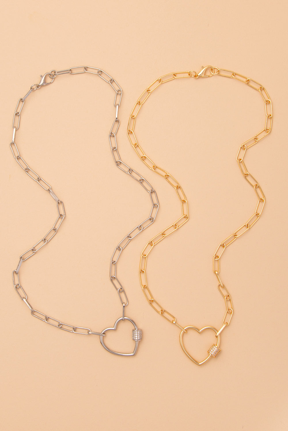 Victoria Cubic Zirconia Pave Cutout Heart Padlock Pendant Necklace