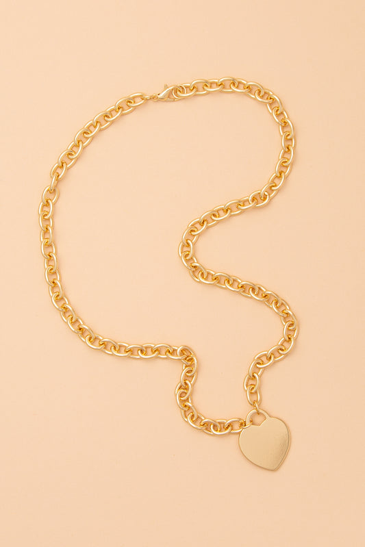 Audrey Heart Tag Pendant Necklace | Gold