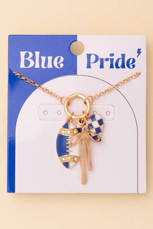 Juliette Game Day Multi-Charm Necklace | Blue White
