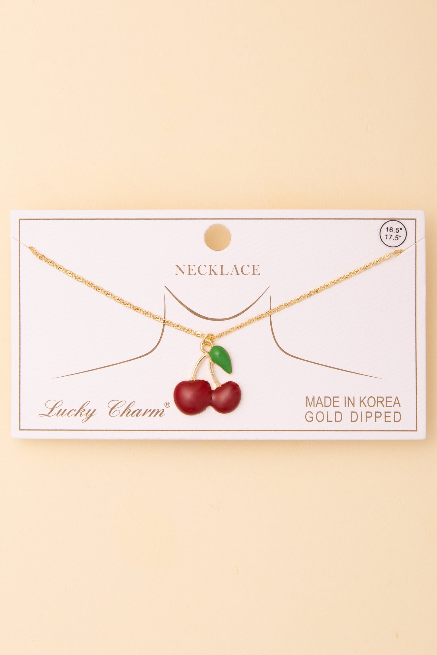 Millie Cherry Embellished Gold Necklace