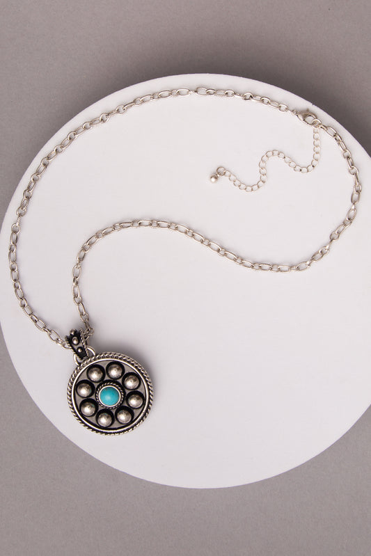 Alisson Western Round Concho Pendant Necklace