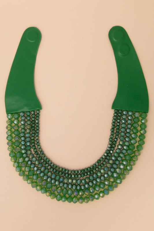 Hanna Multi-Strand Faceted Bead Necklace | Green