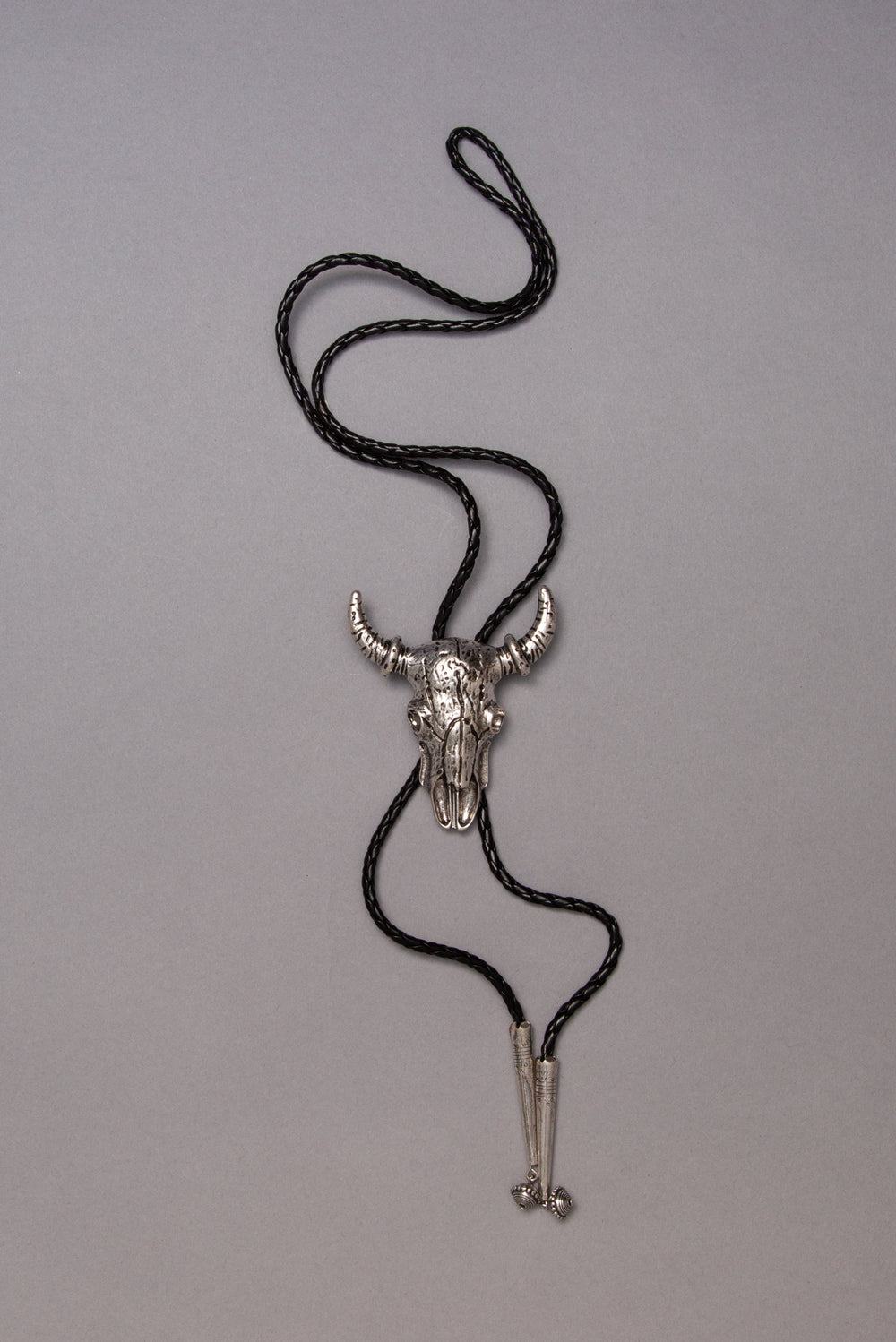 Meredith Western Longhorn Concho Bolo Necklace with Braided Cord