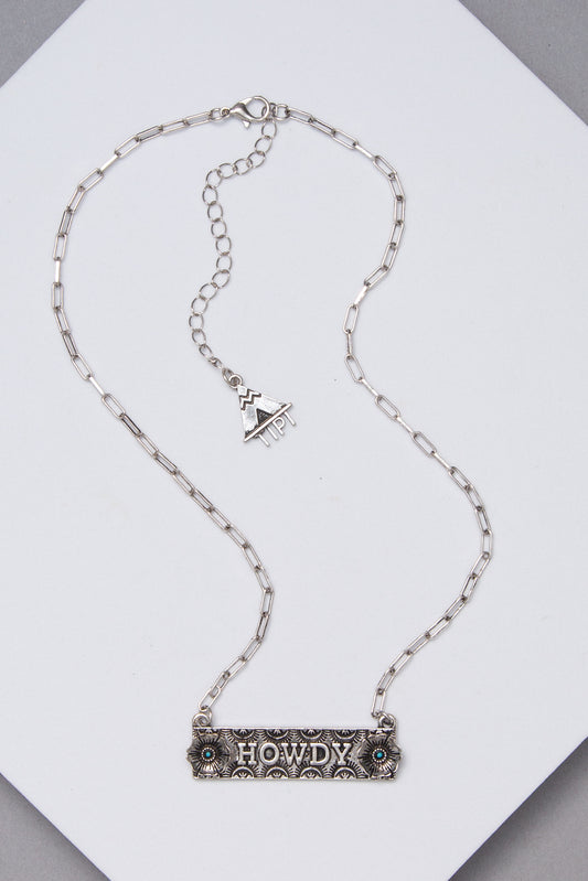 Hanna Western Howdy Flower Plate Necklace
