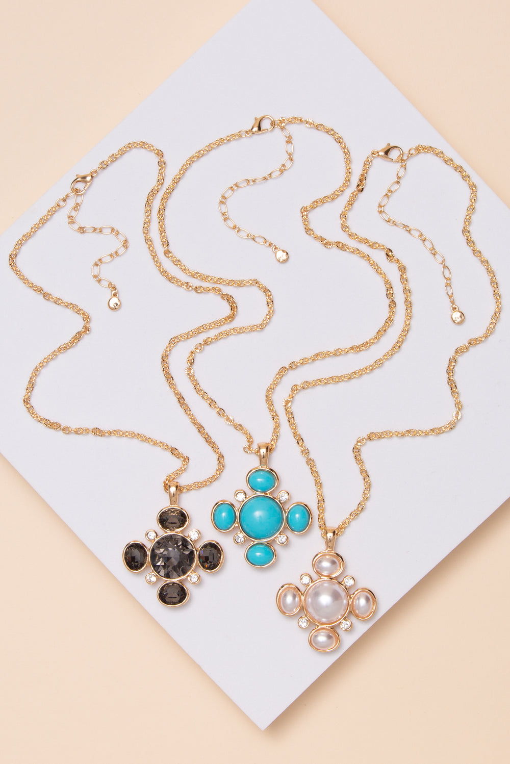 Jade Bezel-Set Crystal Cluster Pendant Necklace