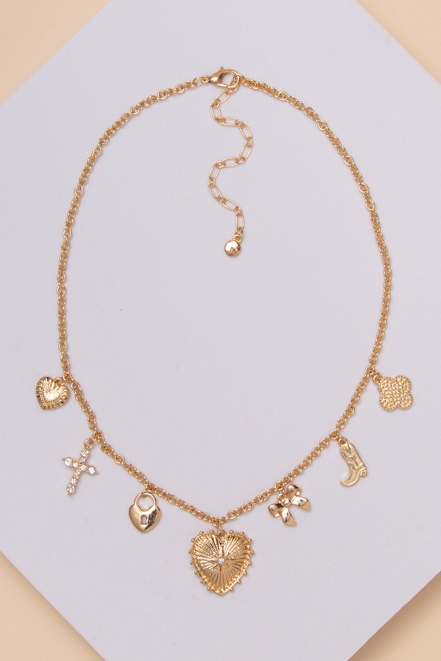 Nora Western Heart Charm Necklace | Gold