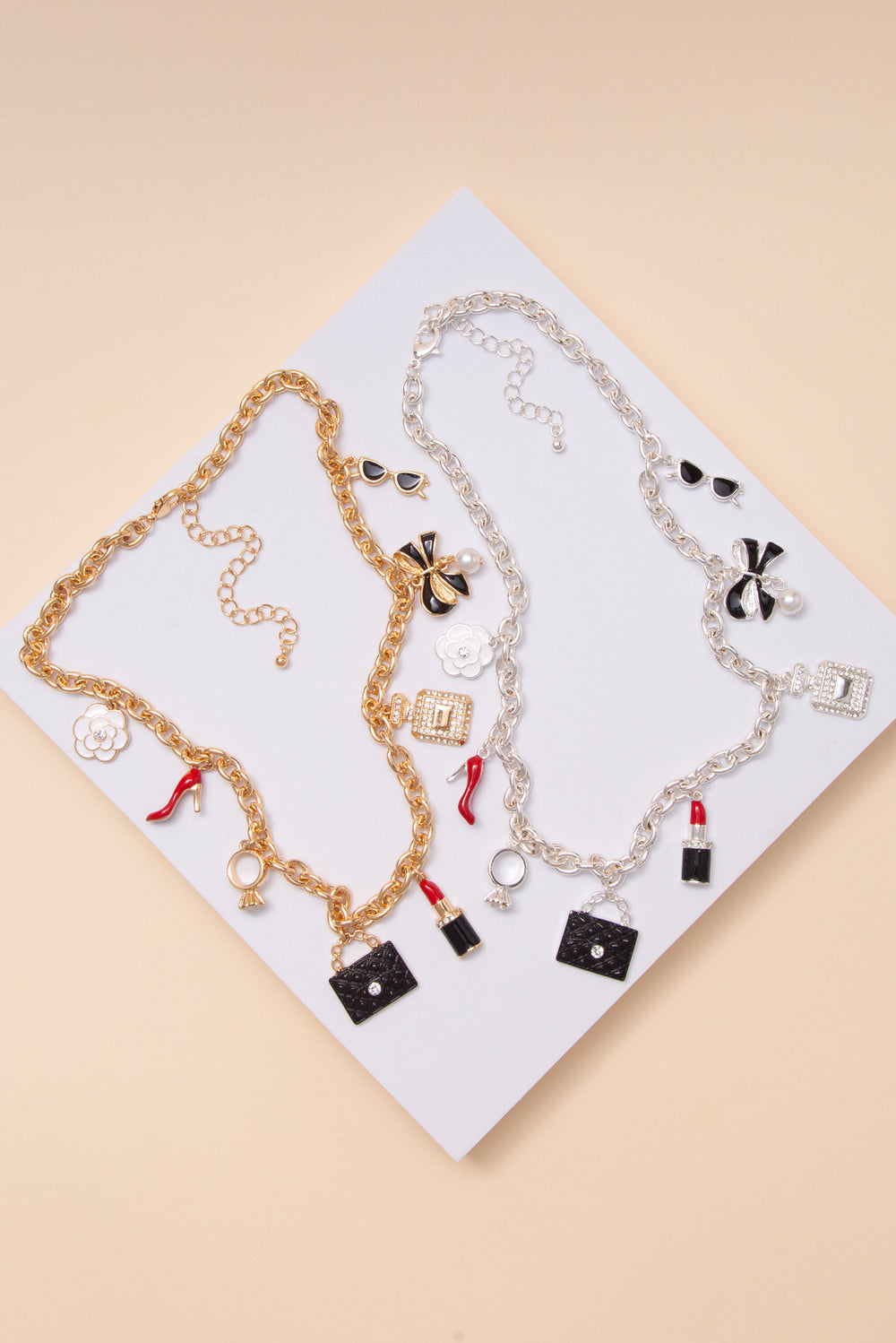 Rebecca Fashion Multi Charm Necklace