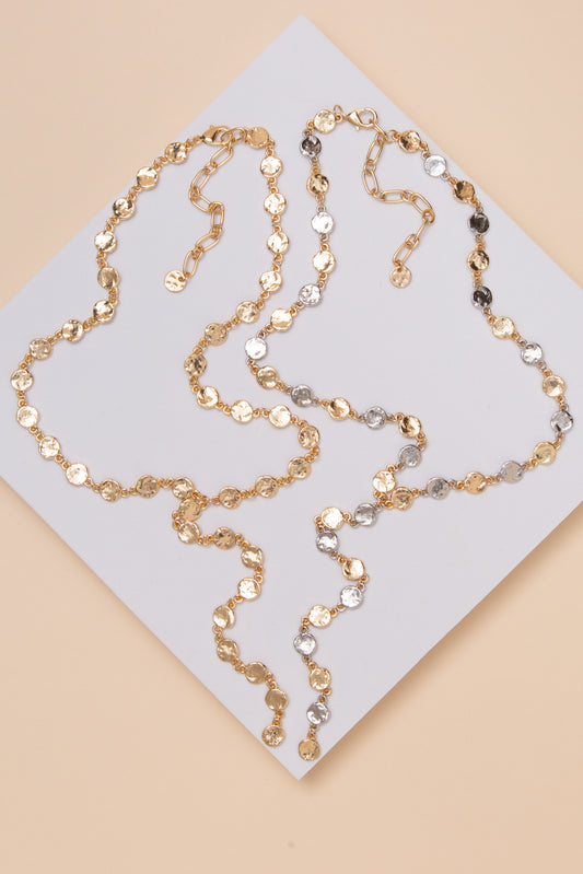 Willow Hammered Round Detail Necklace